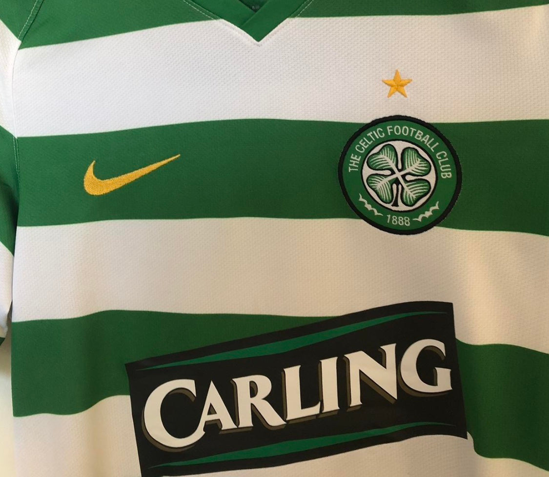 Carling Green Celtic Heat Transfer Vinyl Football Shirt Sponsor Replacement