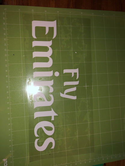 Fly Emirates Football Shirt Sponsor Vinyl Heat Transfer