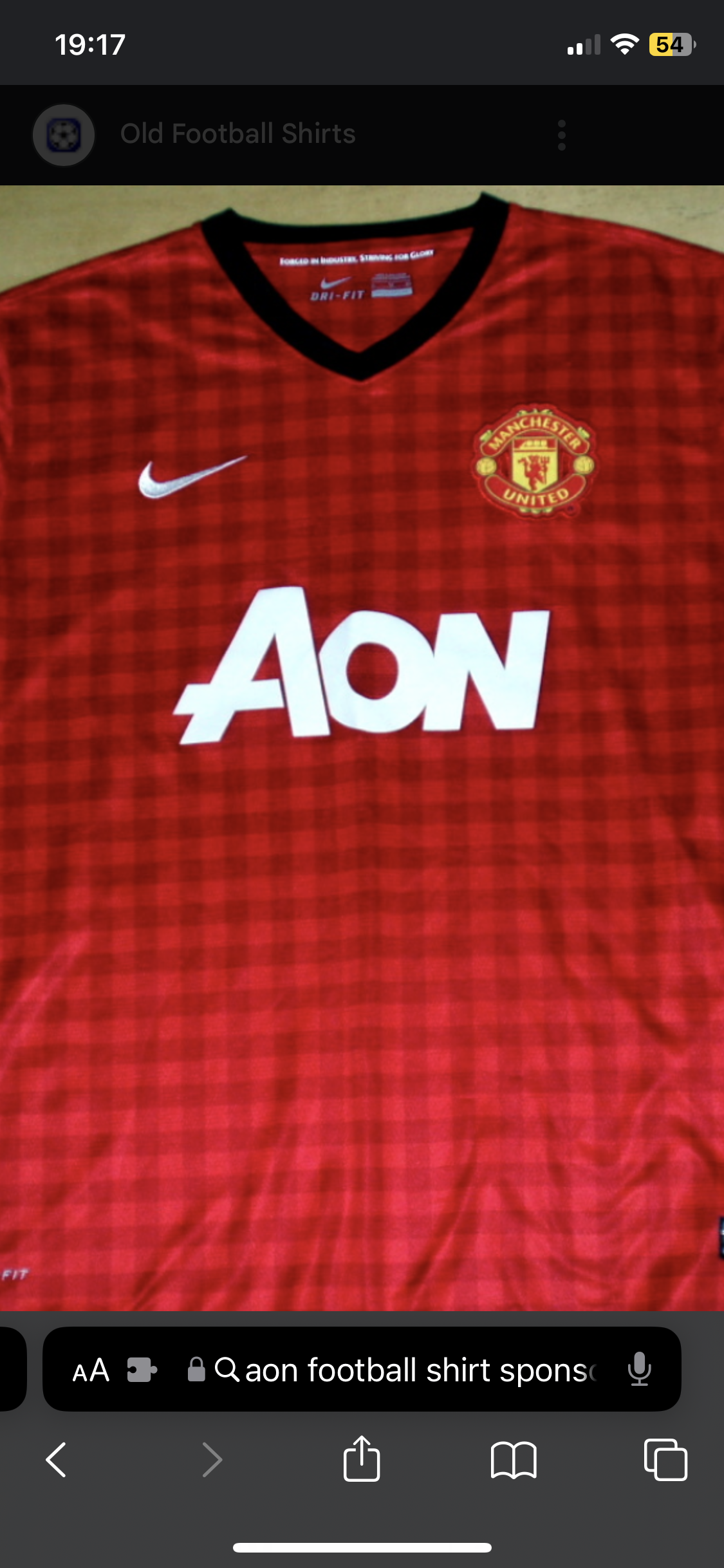 AON Vinyl Football Shirt Sponsor Heat Transfer