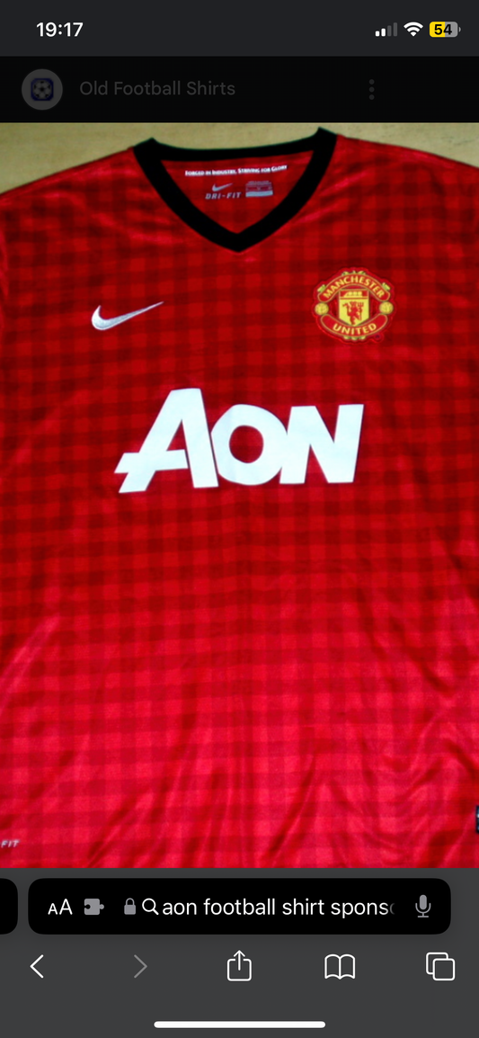 AON Vinyl Football Shirt Sponsor Heat Transfer