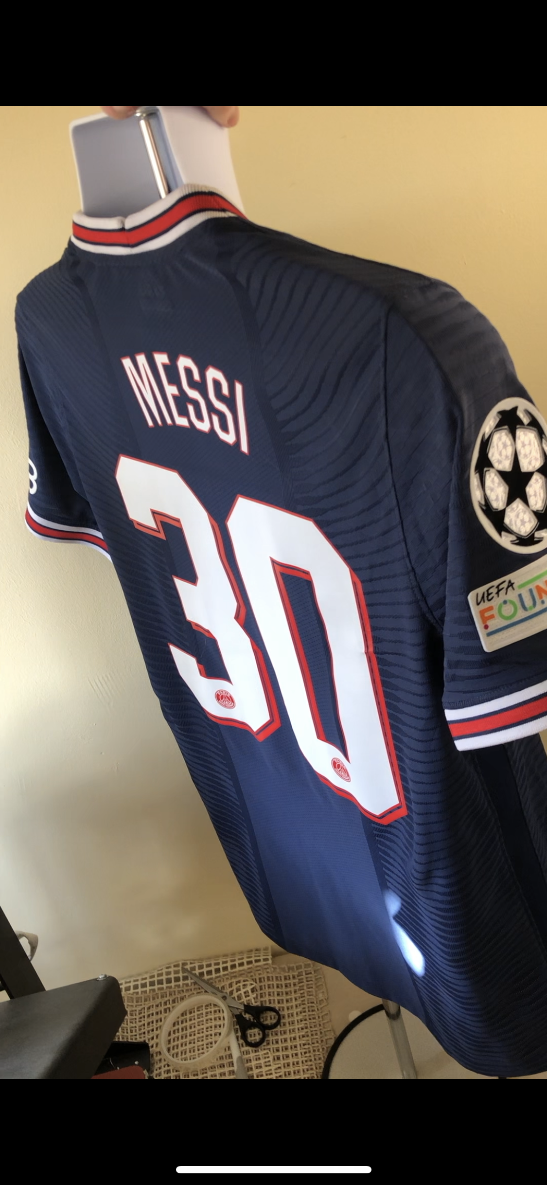 Vintage Nike PSG 2021/22 home shirt Champions League Messi 30 10/10