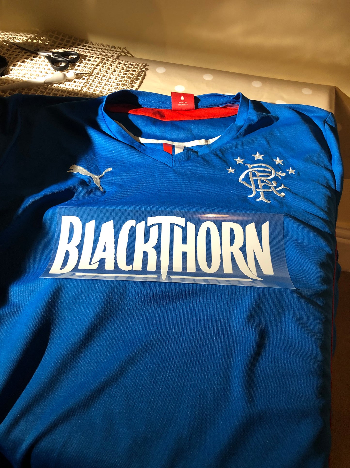 Blackthorn Vinyl Heat Transfer Football Shirt Sponsor