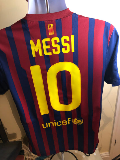 Retro Vintage FC Barcelona 2011/12 Home Shirt Champions League Messi 10 9/10