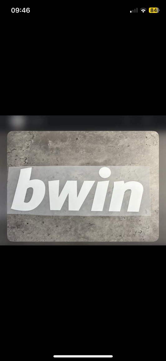 Bwin Football Shirt Heat Vinyl Logo