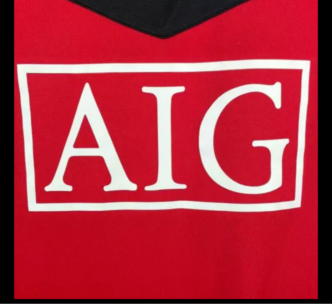 AIG vinyl heat transfer football shirt sponsor