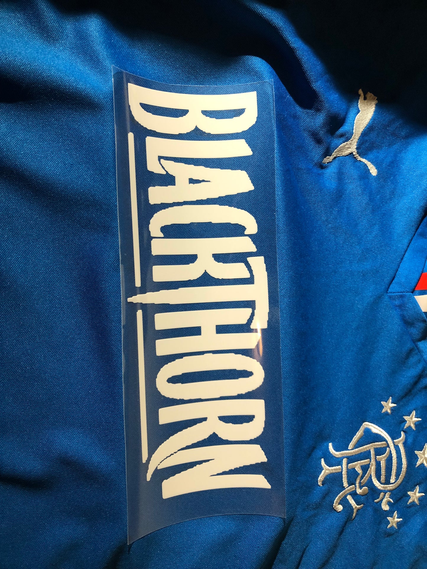 Blackthorn Vinyl Heat Transfer Football Shirt Sponsor